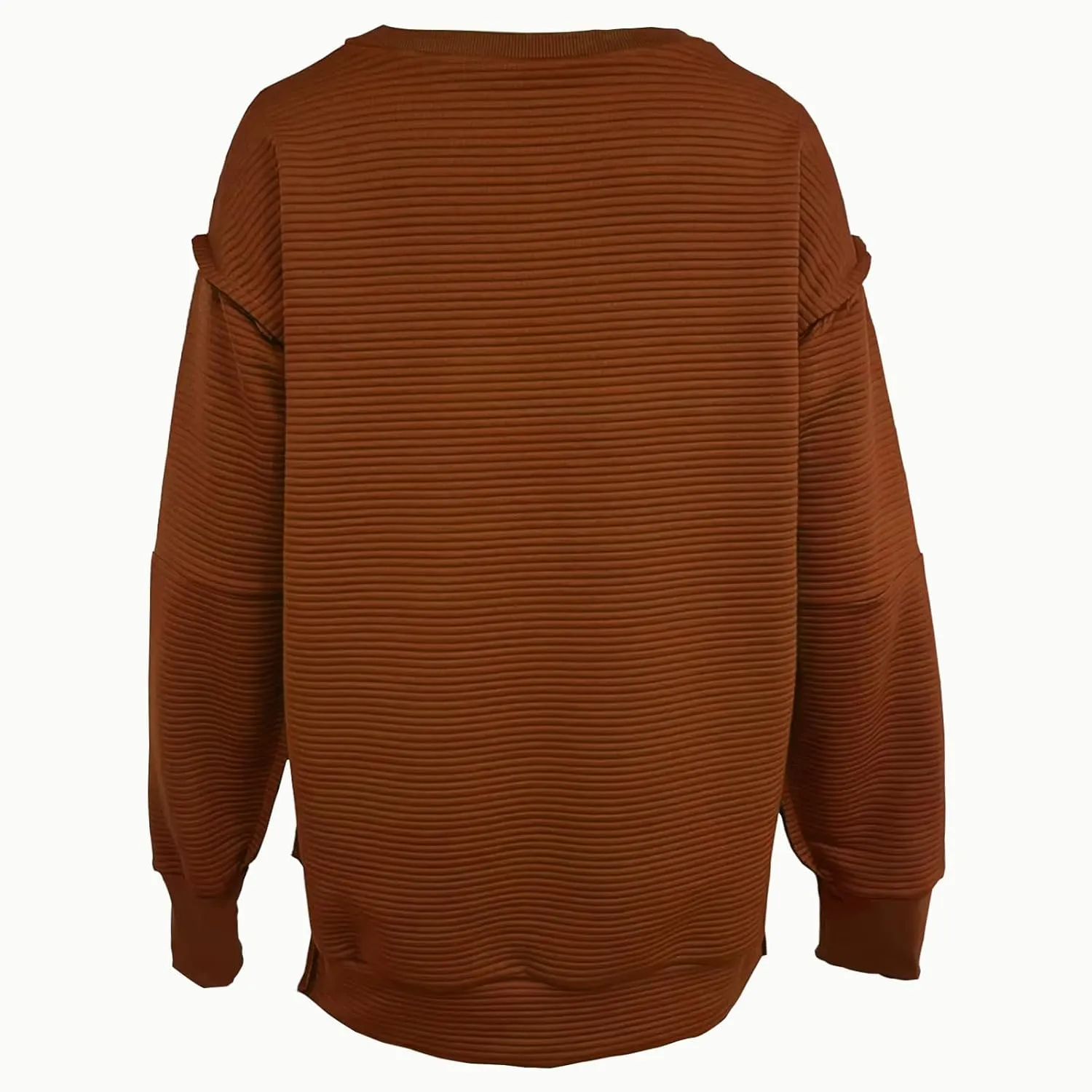 Womens Oversized Sweatshirts Hoodies Fall 2024 Outfits Crewneck Long Sleeve Casual Loose Fit Side Slit Pullover Tops