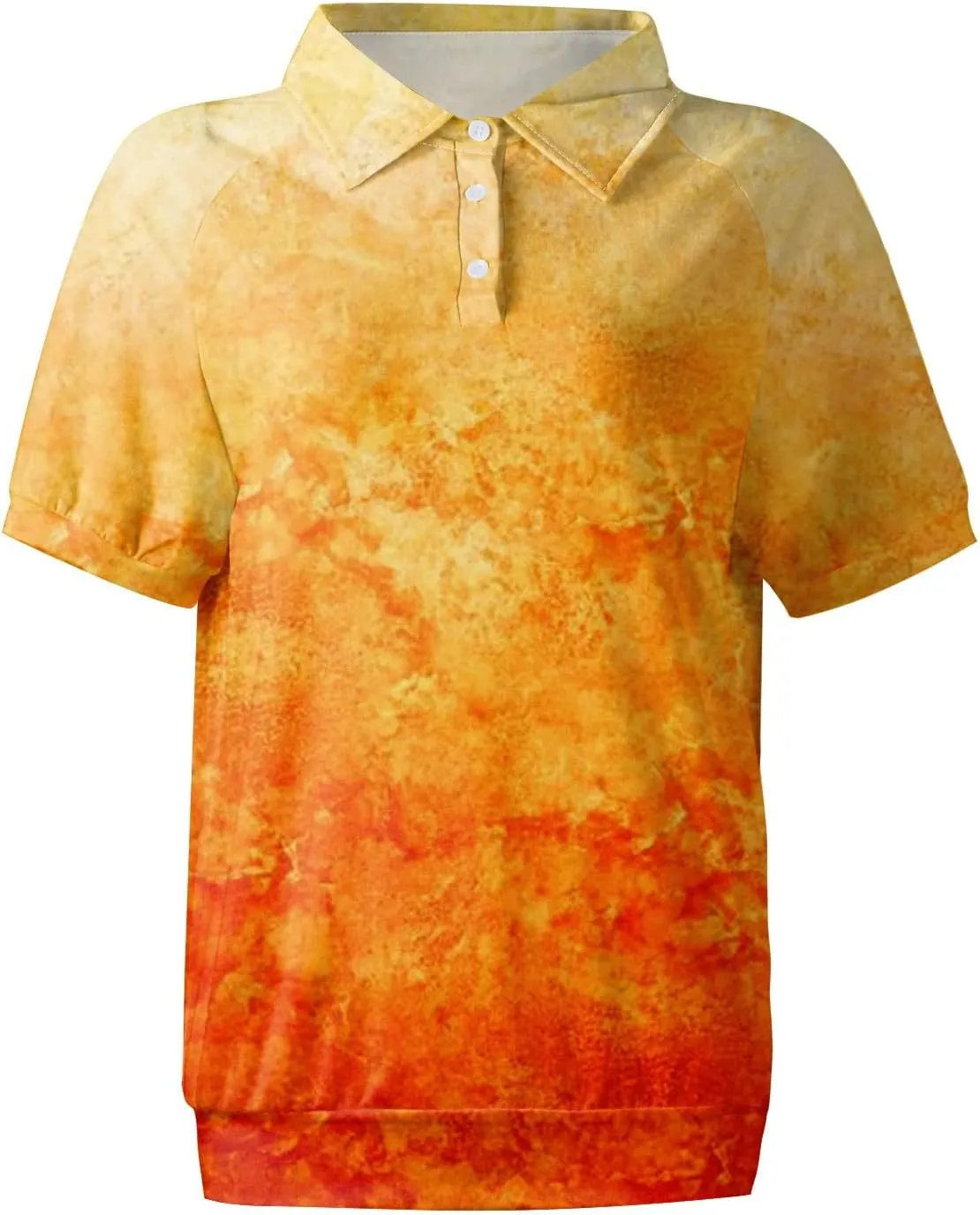 Women's Polo Shirts Womens Summer V Neck Tee Fashion Gradient Color Collar Shirts Women Short Sleeve Polo Tops