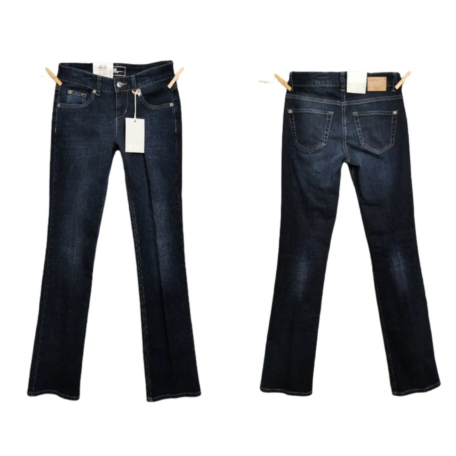WOMENS SIZE 4 / 34 - MAC Jeans, Carrie Flarred, Darkwash NWT B26