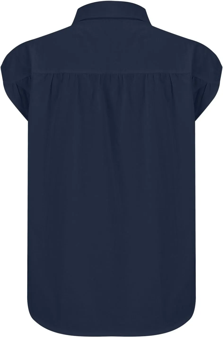 Women's Solid Sleeveless Tank Tops Summer Button Down Shirts Office Ladies Shirts
