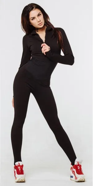 Women's Spring/Autumn Slim Fitness Bodysuit With Turtleneck