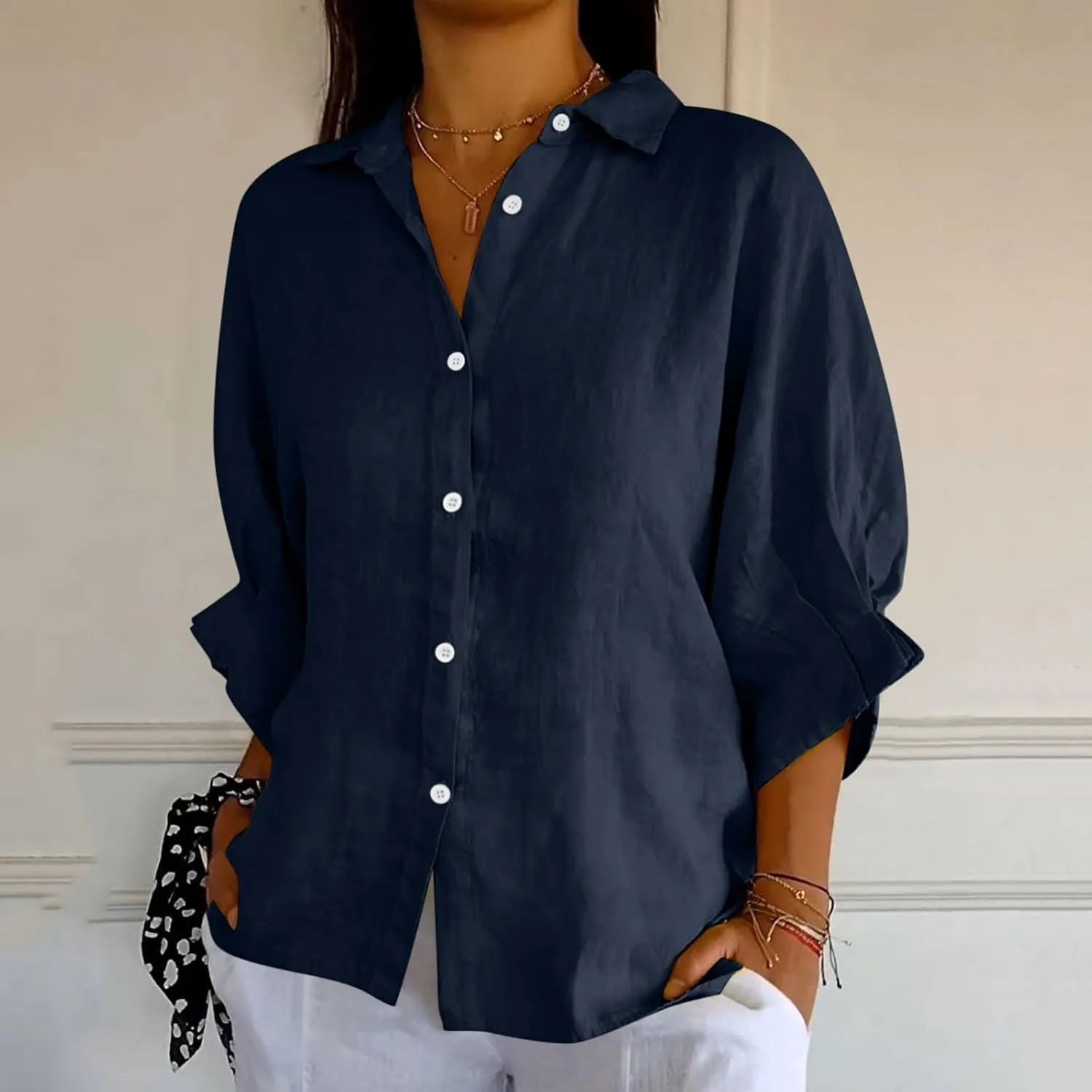 Womens Summer Long Sleeve Button Up Shirts Linen or Cotton Tops Plus Size Shirts Blouse Tunic Swimsuit Coverups Clothe