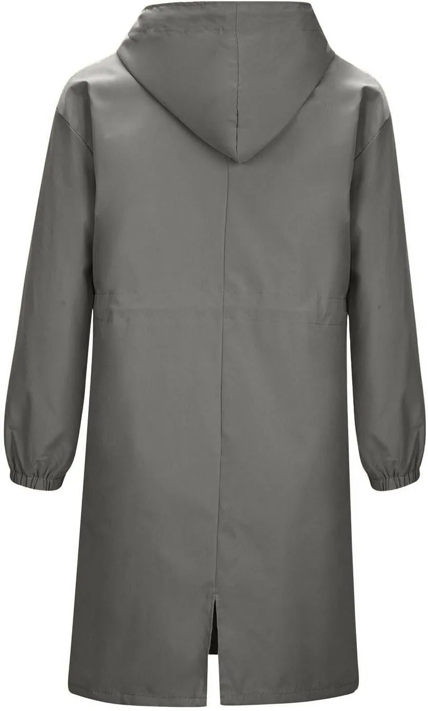 Women's Trench Coats Plus Size Casual Rain Jacket Fashion Winter Hooded Oversized Long Windbreaker Jackets Outerwear