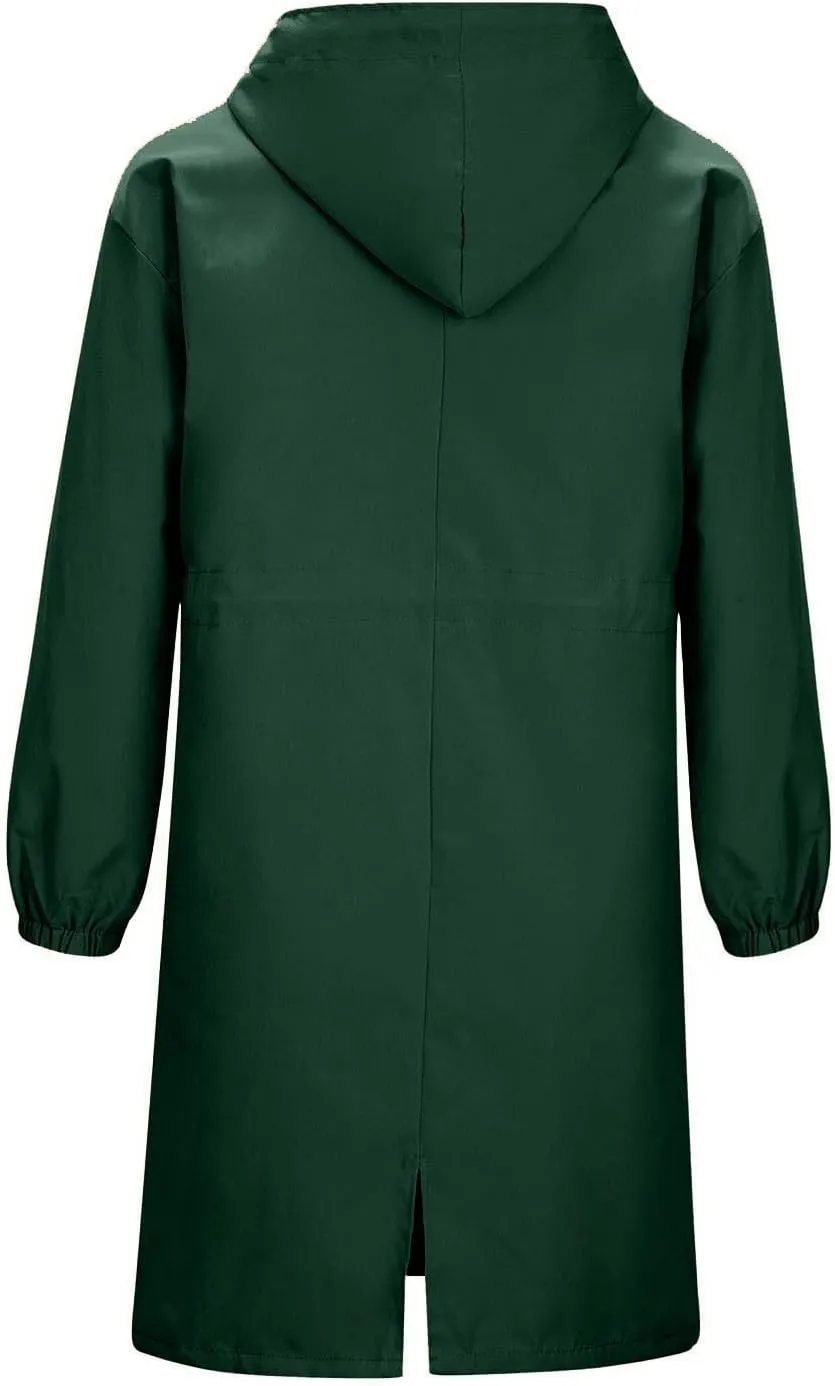Women's Trench Coats Plus Size Casual Rain Jacket Fashion Winter Hooded Oversized Long Windbreaker Jackets Outerwear