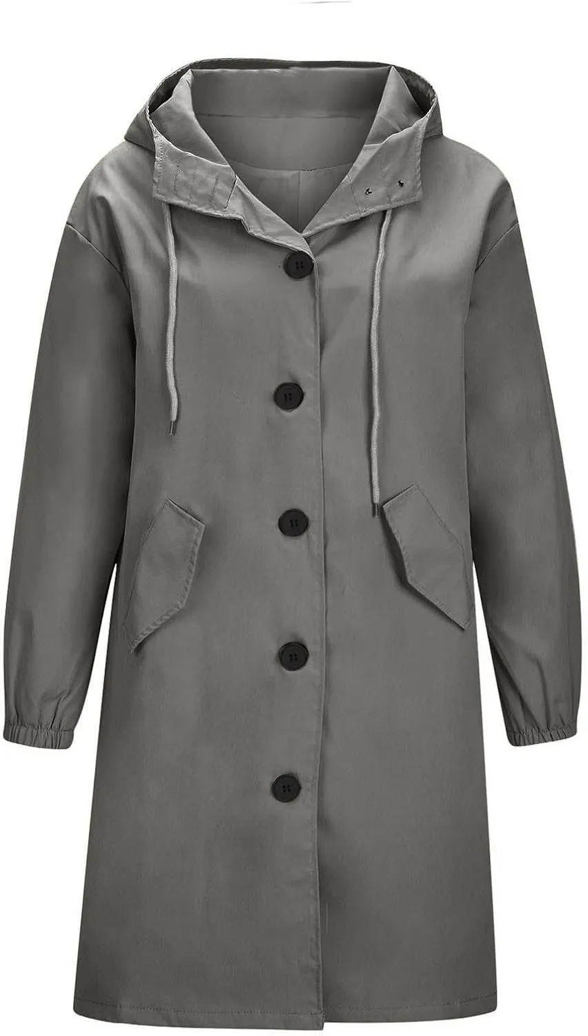 Women's Trench Coats Plus Size Casual Rain Jacket Fashion Winter Hooded Oversized Long Windbreaker Jackets Outerwear