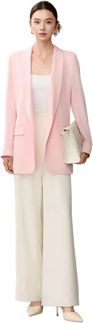 Women's Two Pieces Suit Shawl Lapel Office Work Tuxedos Jacket Pants Tailored Fit