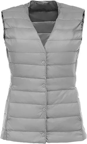 Womens Winter Vest Puffer Down Vests Warm Sleeveless Winter 2023 Lightweight Coat Button Down Jackets Outerwear Coats