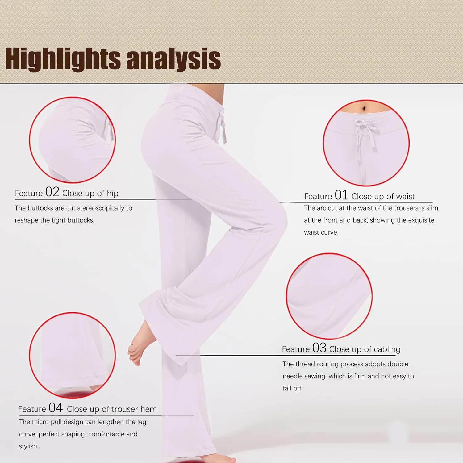 Womens Yoga Sweatpants Wide Leg High Waisted Lounge Pajamas Pants Comfy Workout Pants Loose Stretch Dress Work Pants