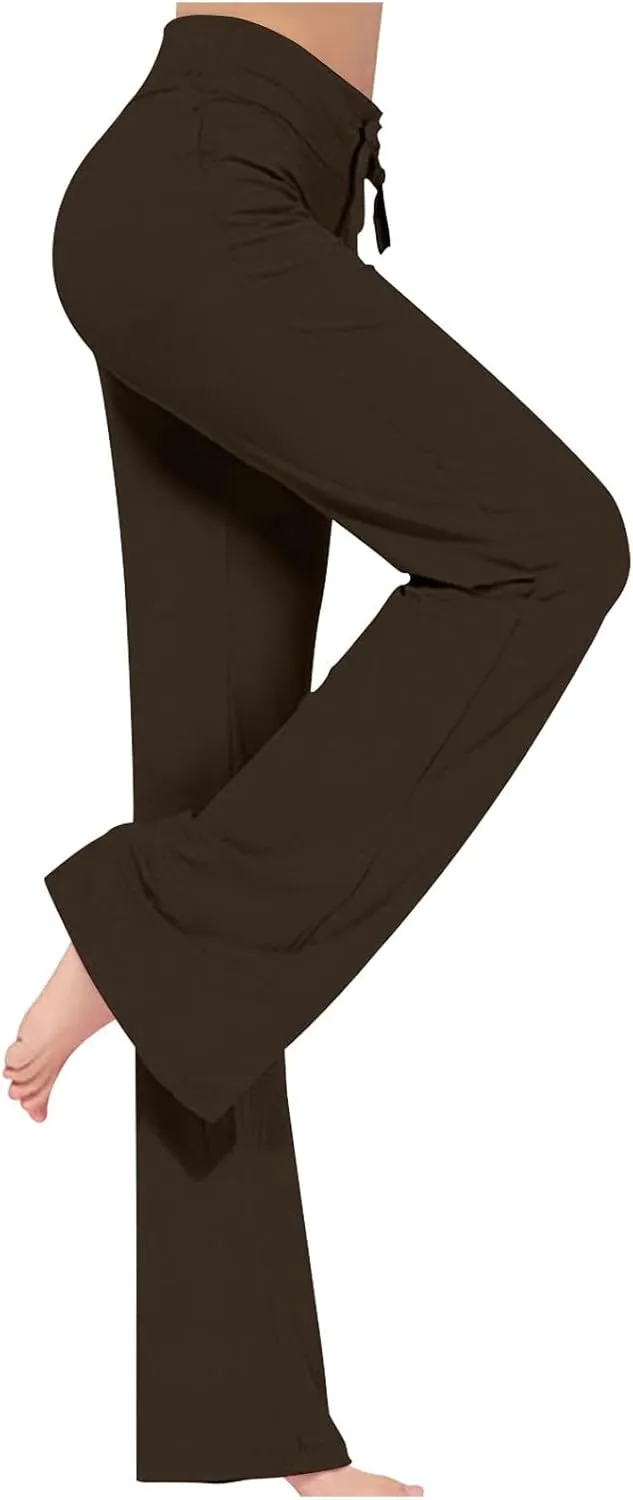 Womens Yoga Sweatpants Wide Leg High Waisted Lounge Pajamas Pants Comfy Workout Pants Loose Stretch Dress Work Pants