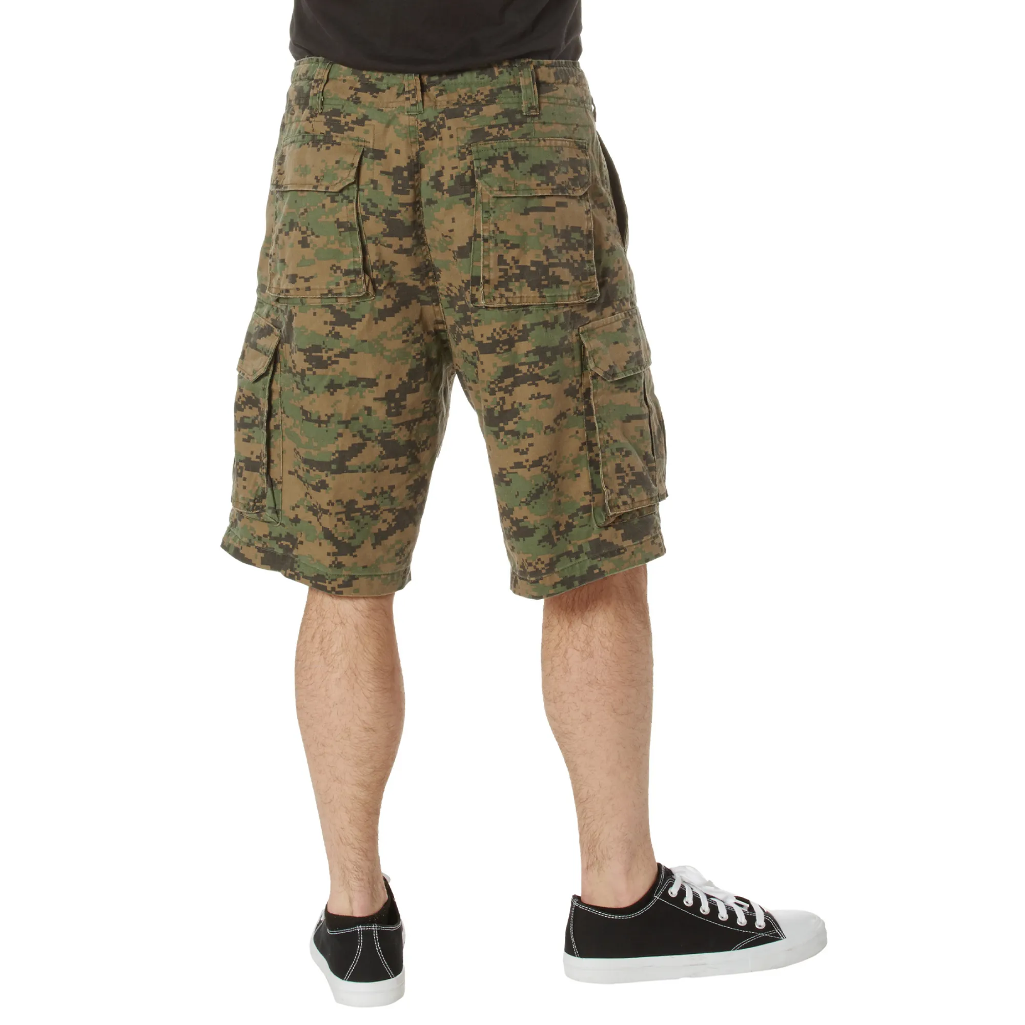 Woodland Digital Camouflage  - Tactical Vintage Paratrooper BDU Cargo Shorts - Poly Cotton - Zipper Fly