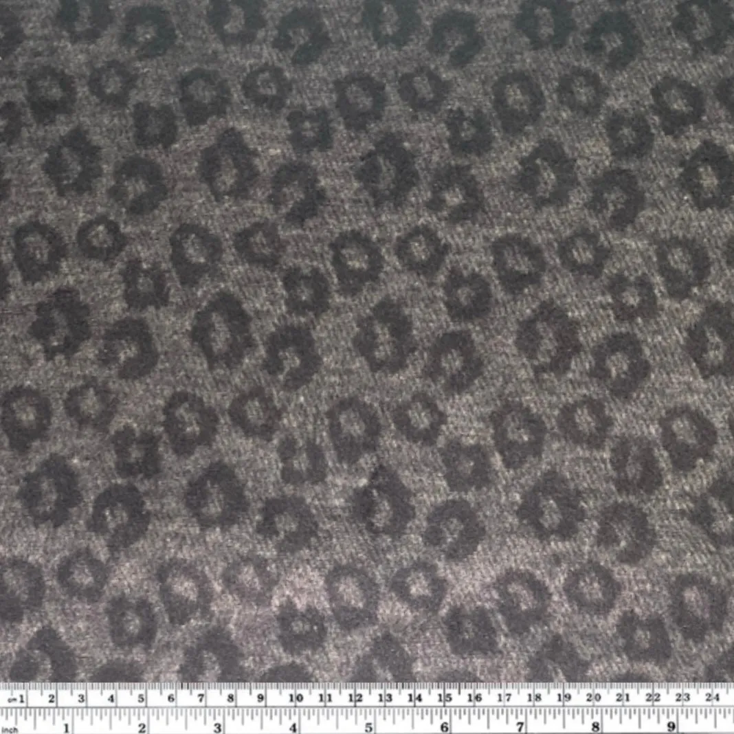 Wool Blend Coating - Cheetah - Grey/Black