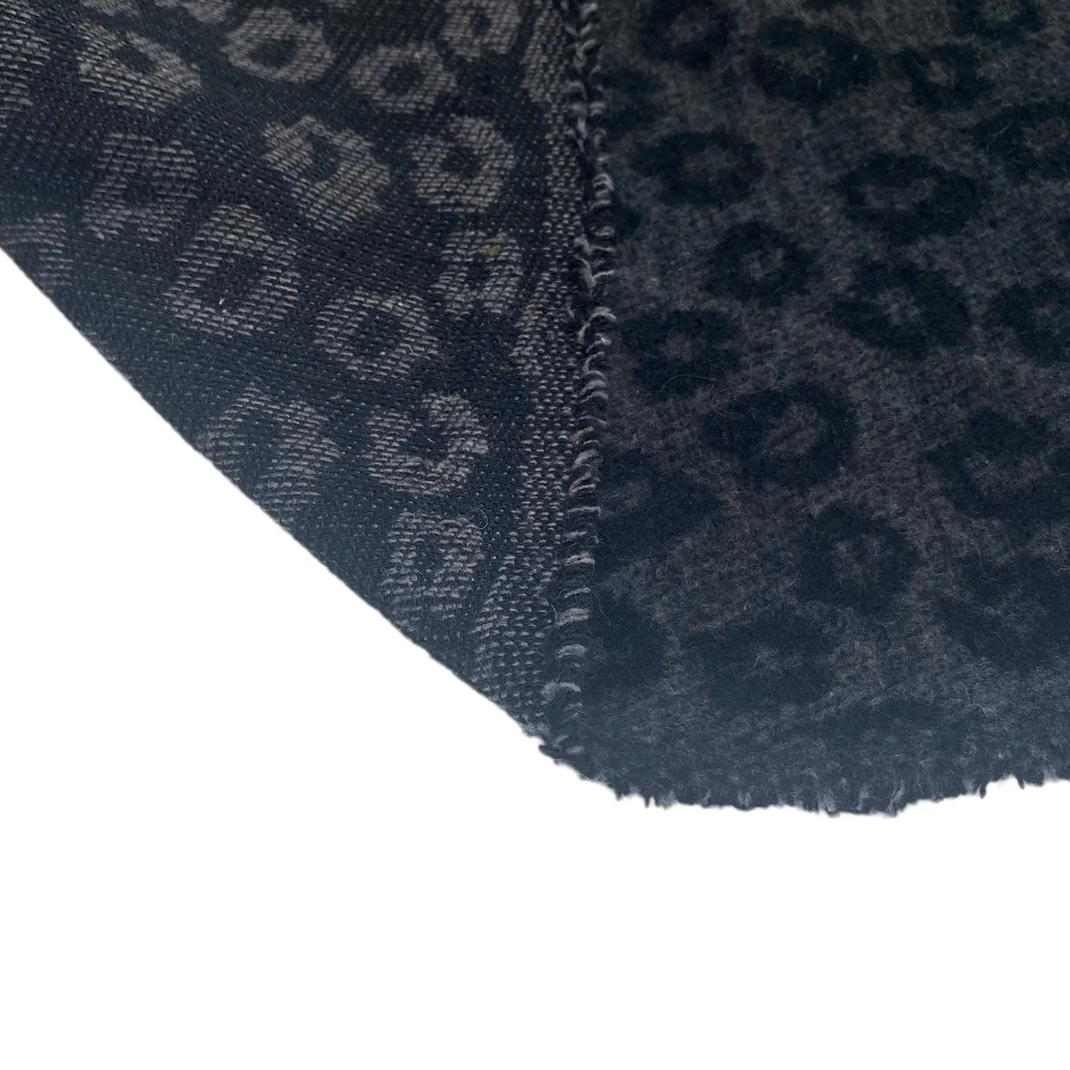Wool Blend Coating - Cheetah - Grey/Black