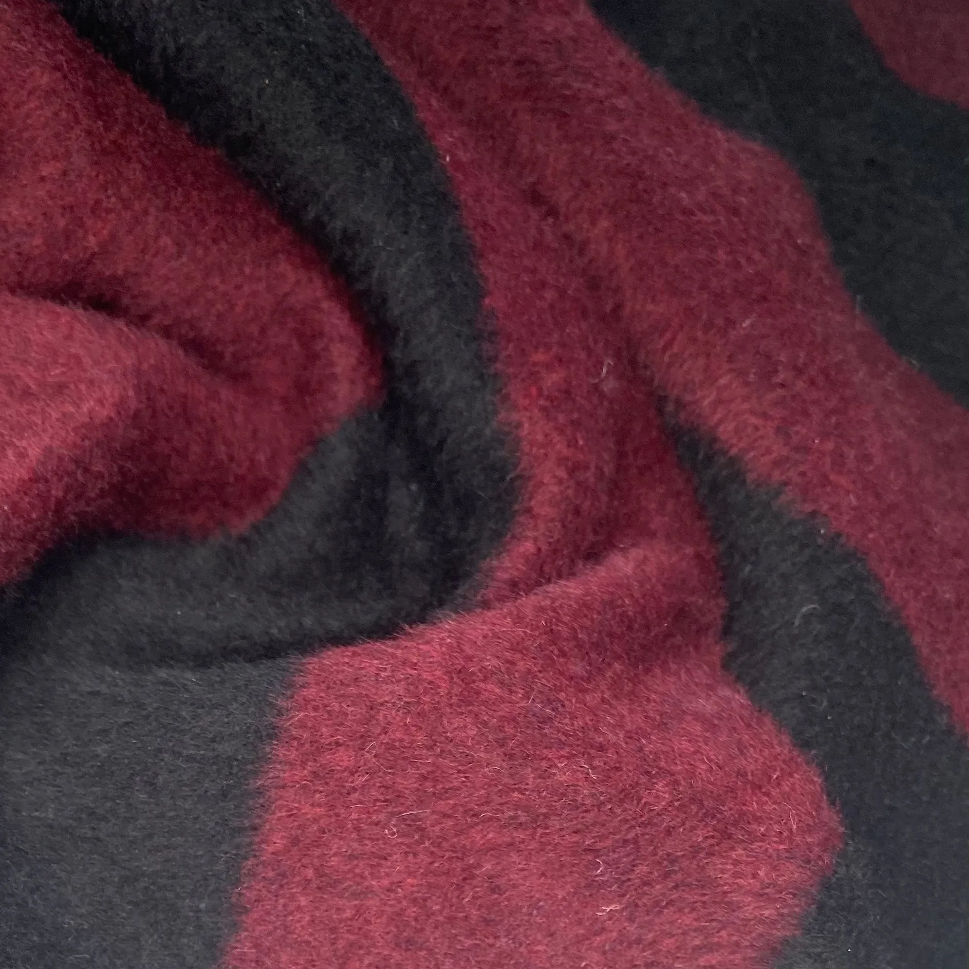 Wool Blend Coating - Striped - Black/Burgundy