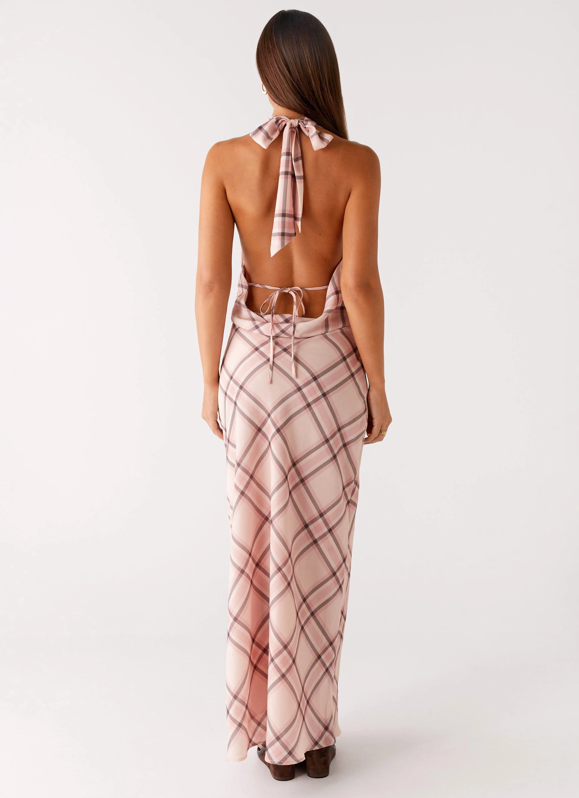 Muse Maxi Dress - Pink Check Walk Easy Spring Flow