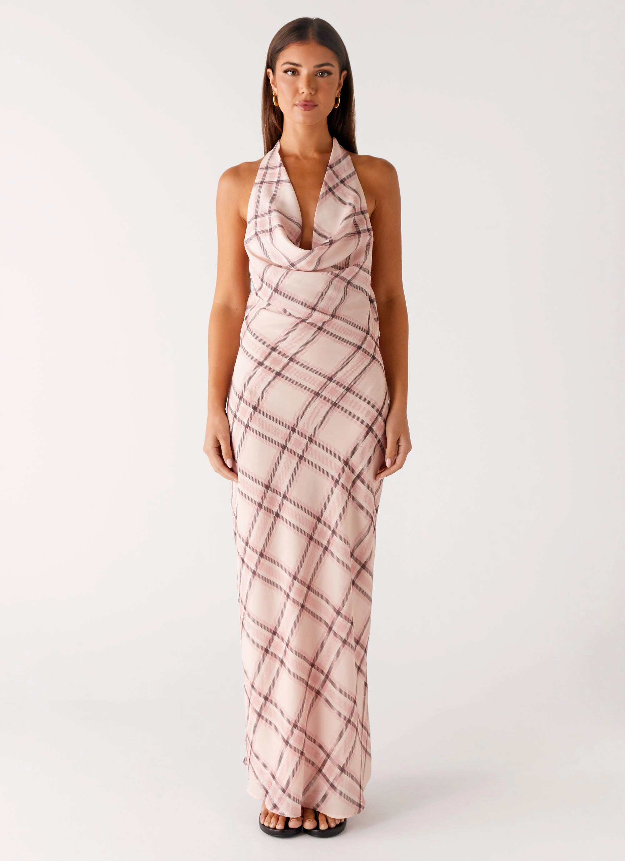 Muse Maxi Dress - Pink Check Sharp Style