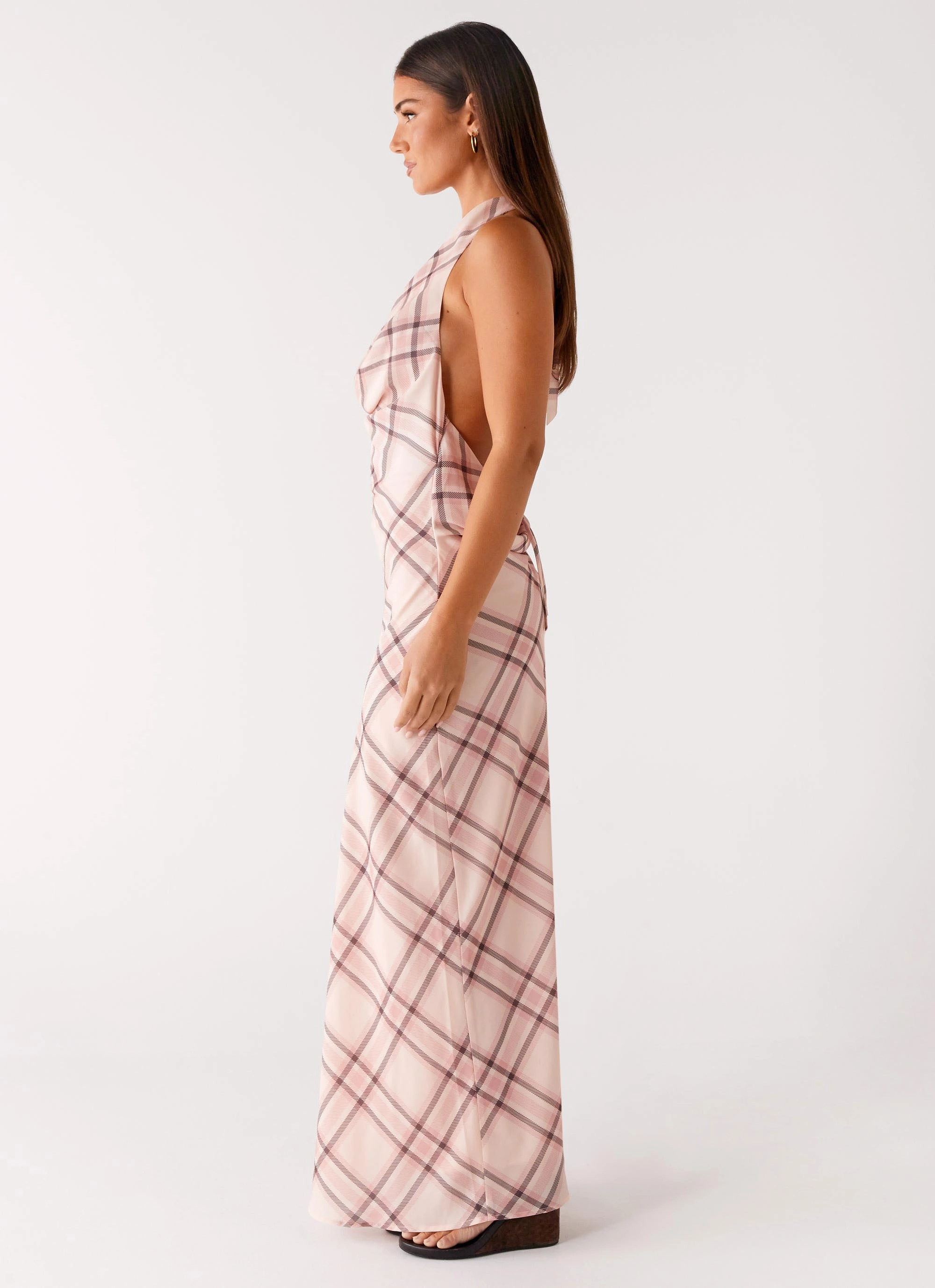 Muse Maxi Dress - Pink Check Grace Color