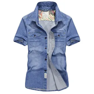 Work Cargo Denim Shirts