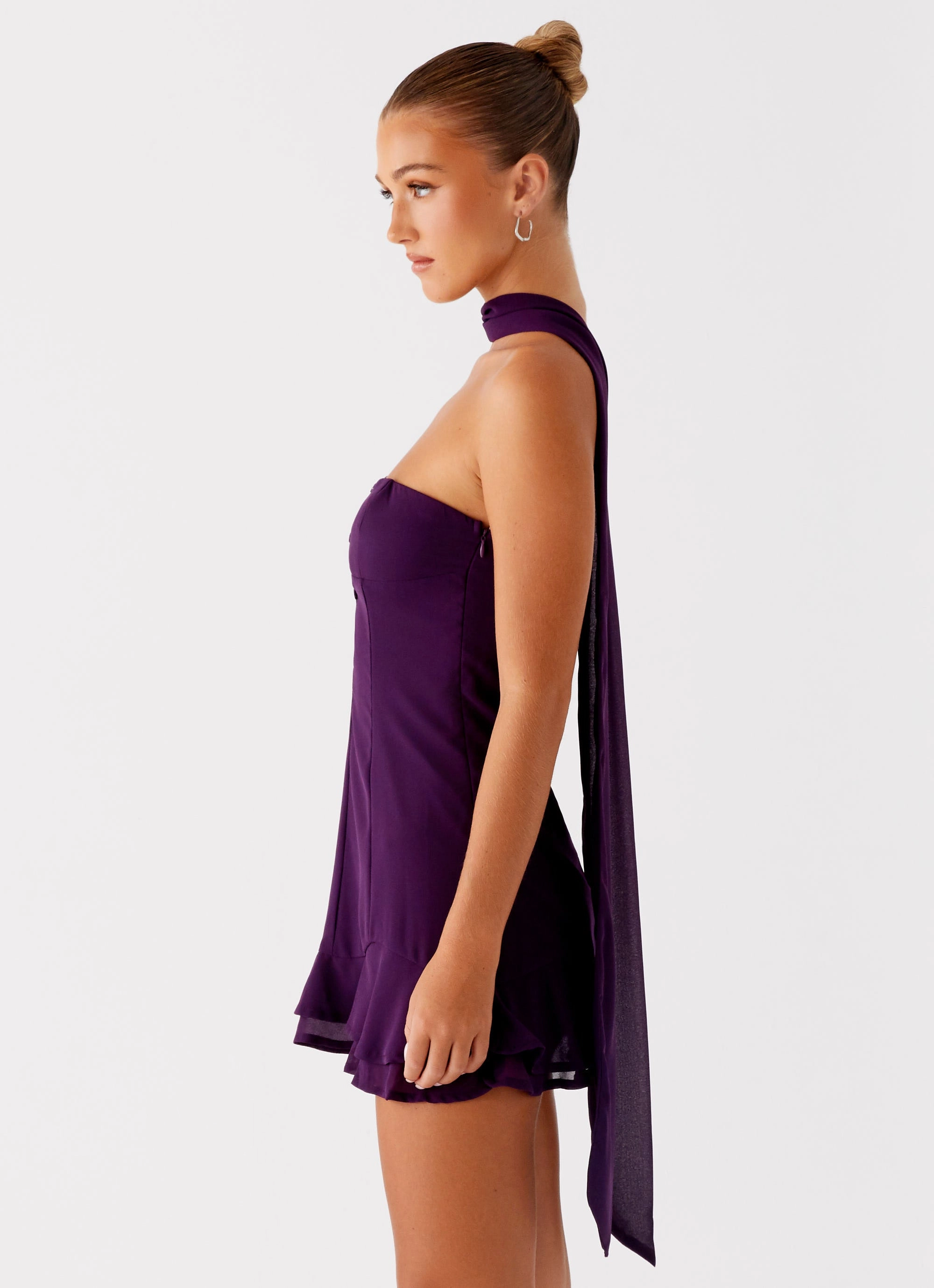 Dreamy Touch Quick Look Avenue Mini Dress - Plum