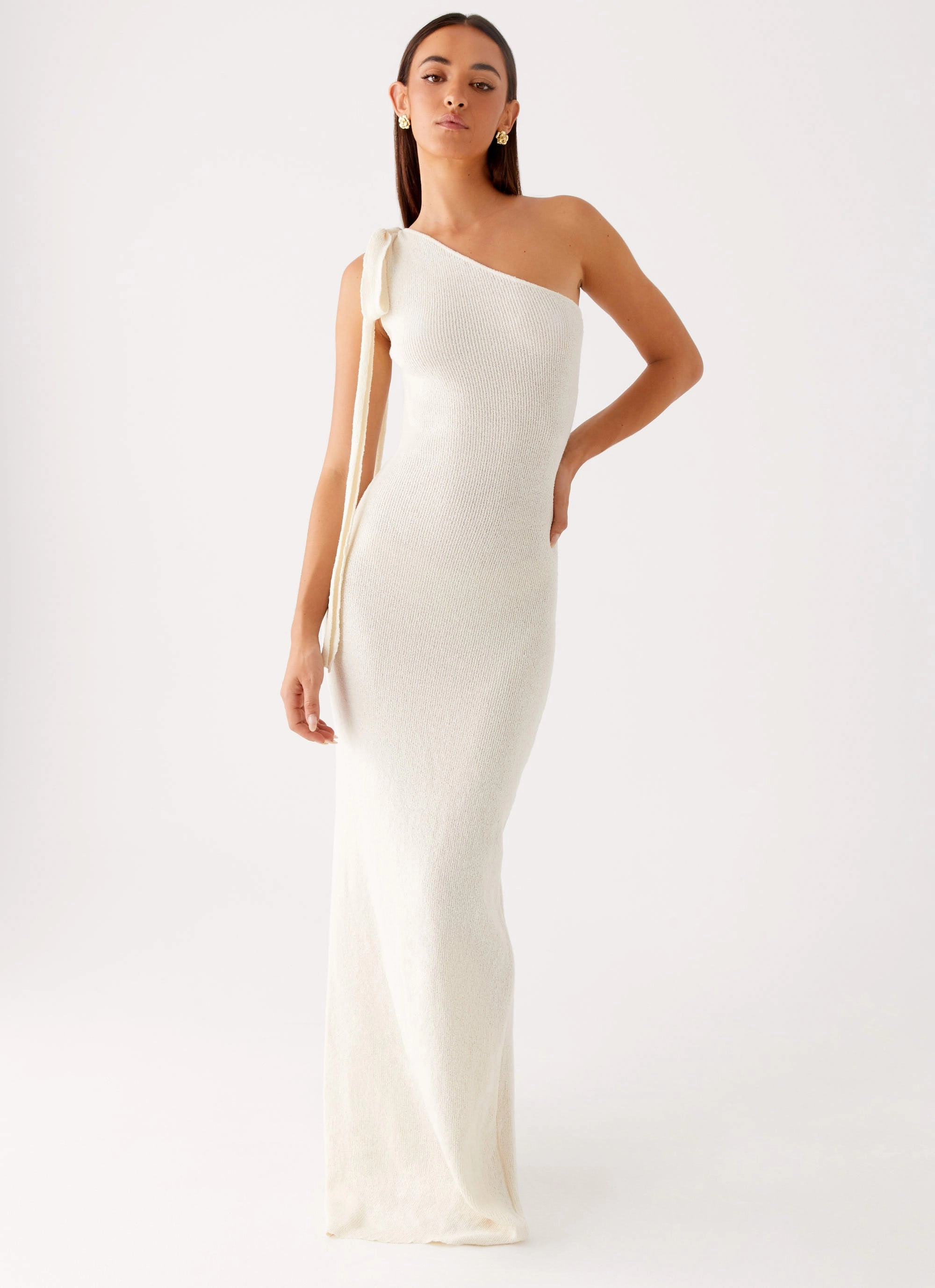 Easton Knit Maxi Dress - White Monochrome Mood Timeless Beauty