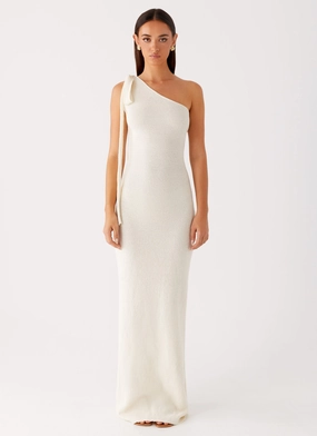 Easton Knit Maxi Dress - White Photo Glow