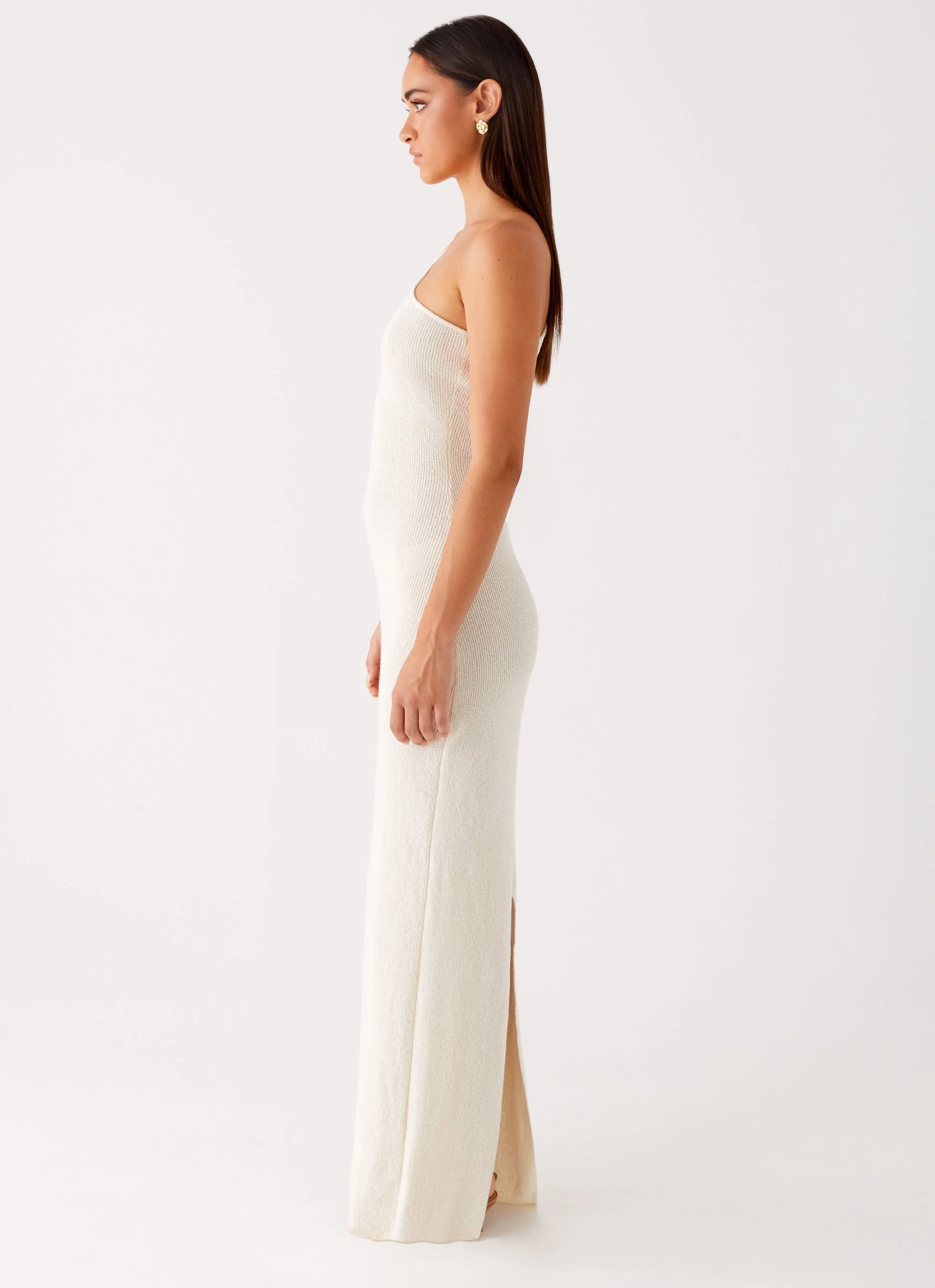Easton Knit Maxi Dress - White Comfy Fit
