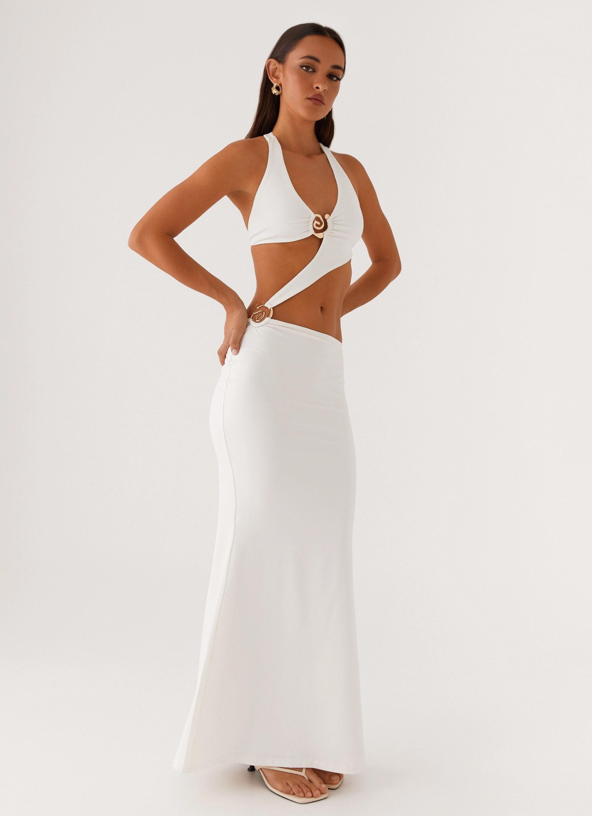 World Series Maxi Dress - White Smooth Curve