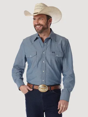 Wrangler Men's Big & Tall Cowboy Cut Denim Western Shirt