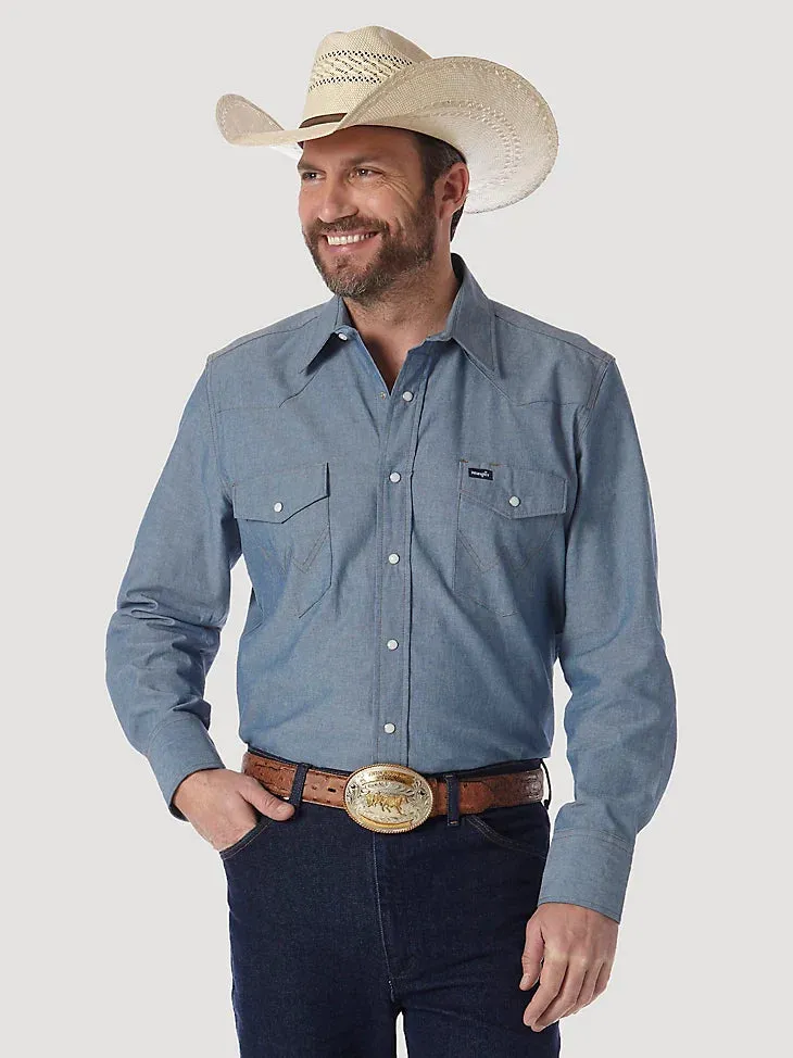 Wrangler Men's Big & Tall Cowboy Cut Denim Western Shirt
