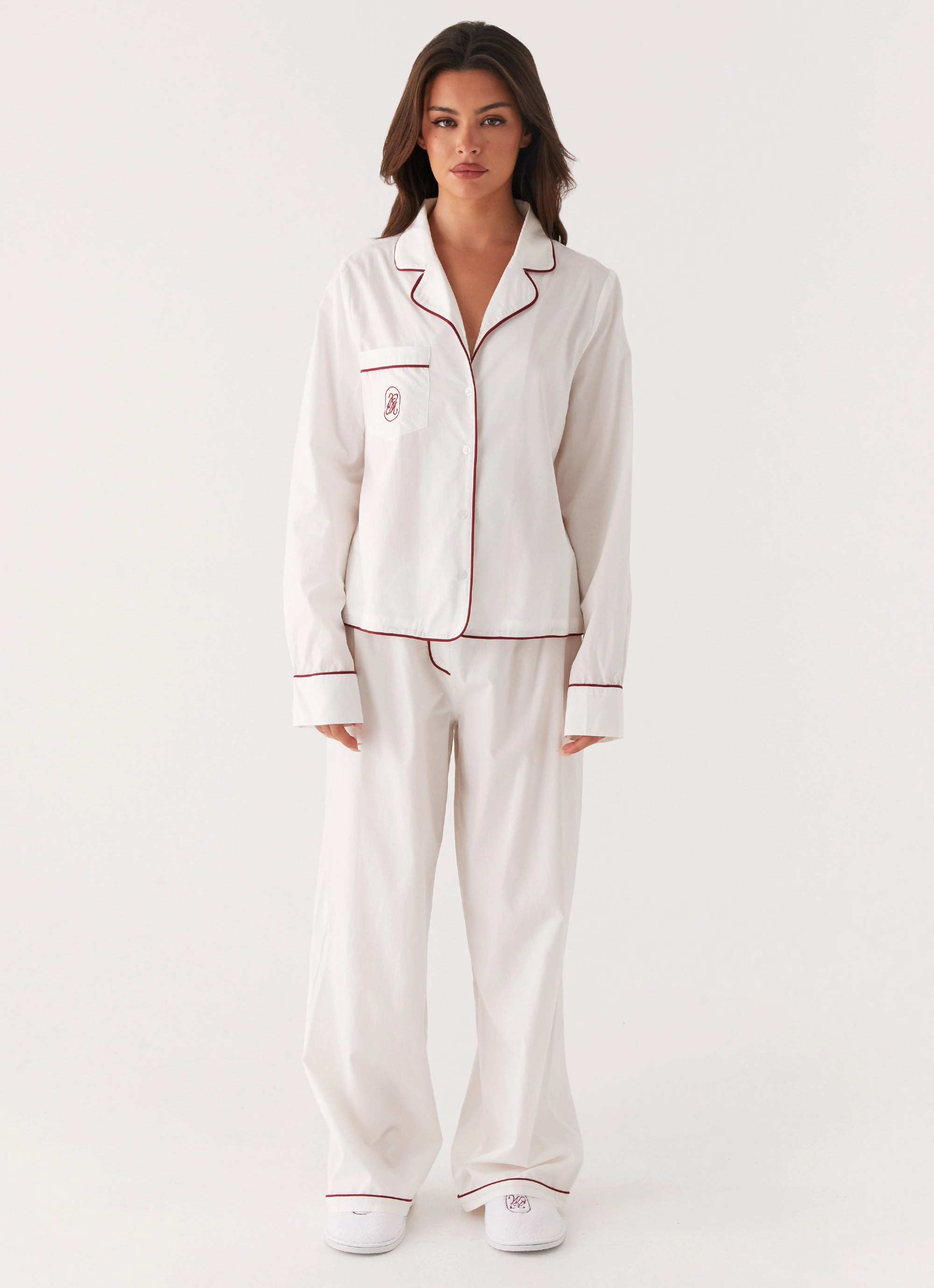 Lightweight Design Casual City Harry Pyjama Pants - White