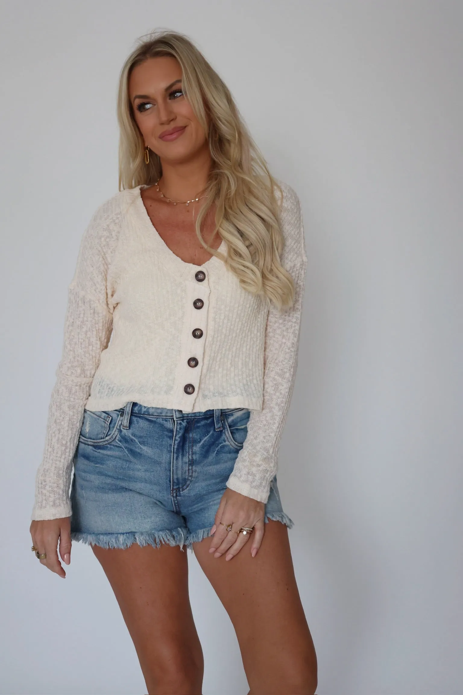 YarnDyedFabric CroppedLength Wayfare Cardigan