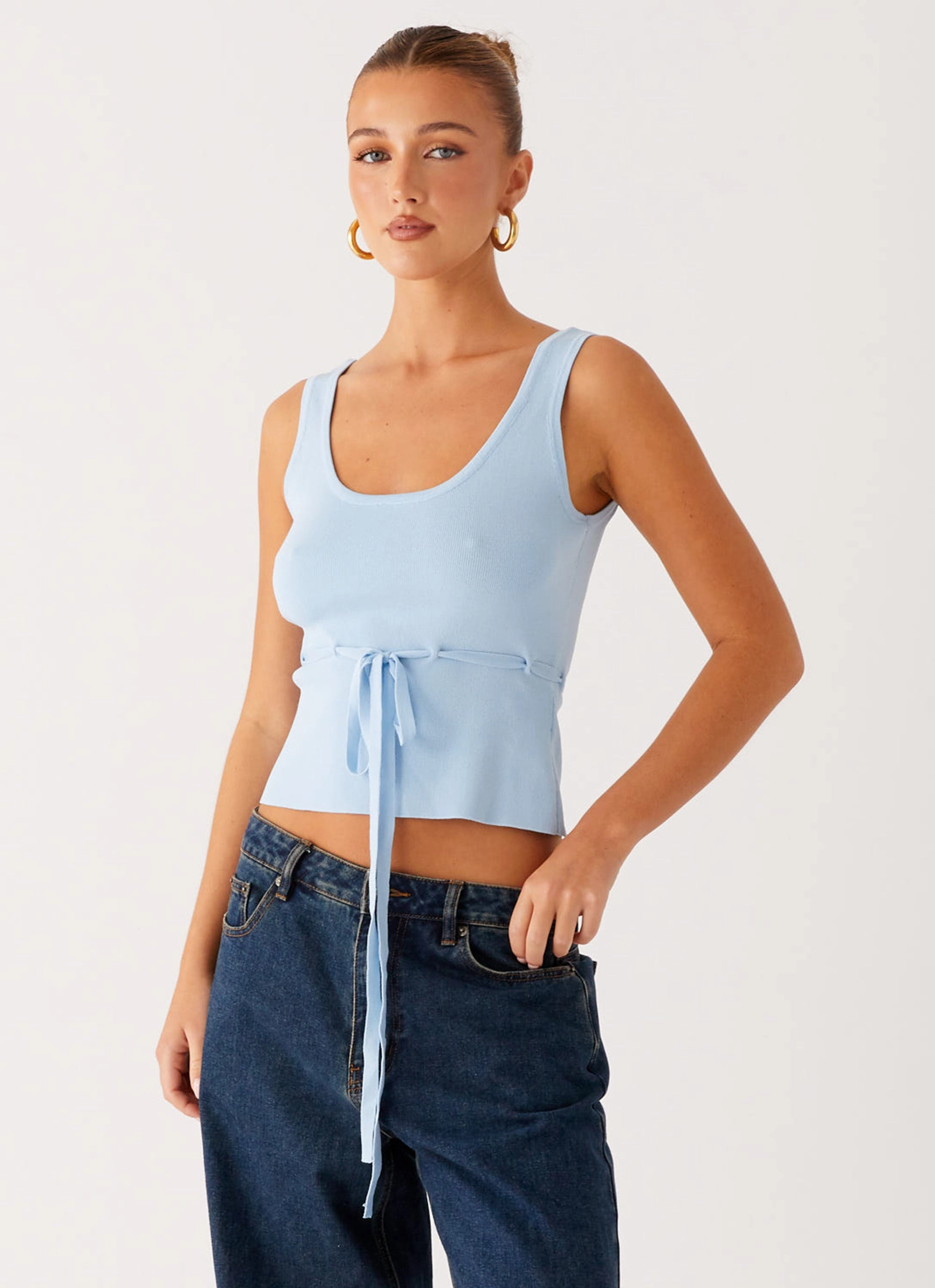 AdjustableCuffs Macall Knit Tank - Blue
