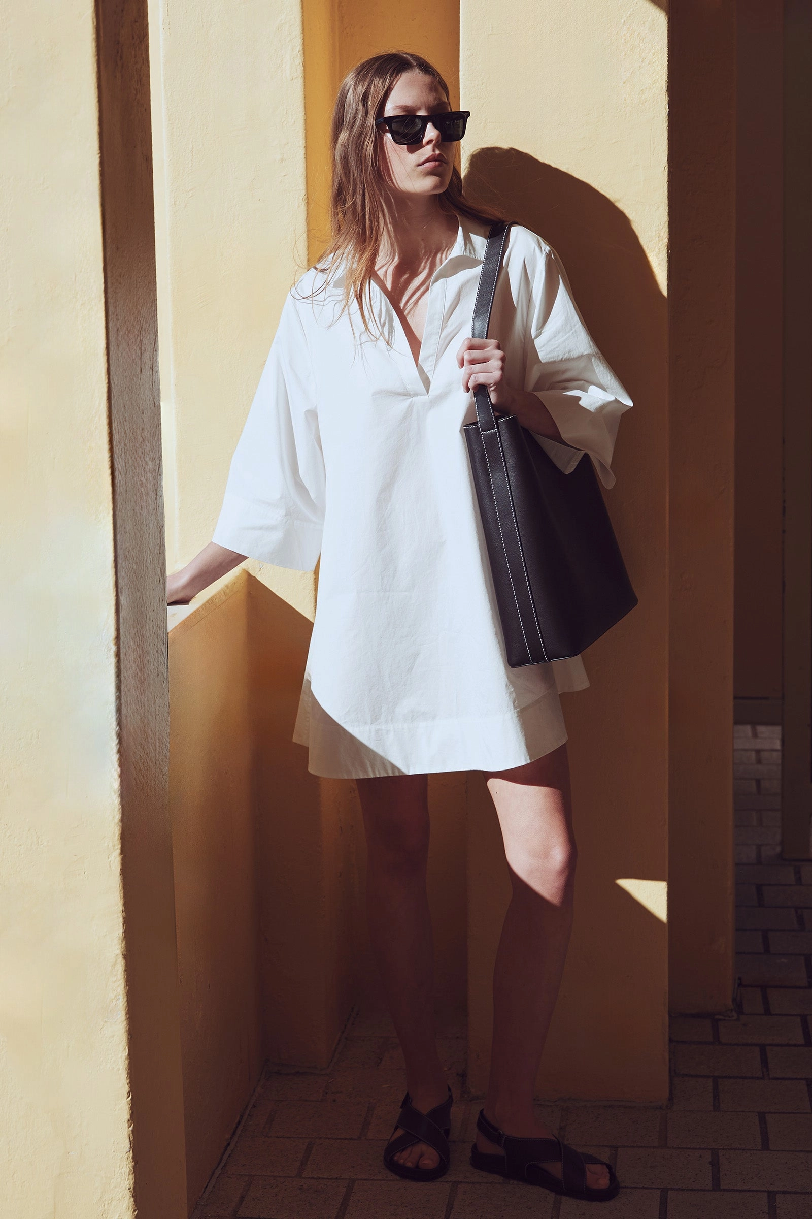 Relaxed Waist Fit Claire Mini Shirt Dress