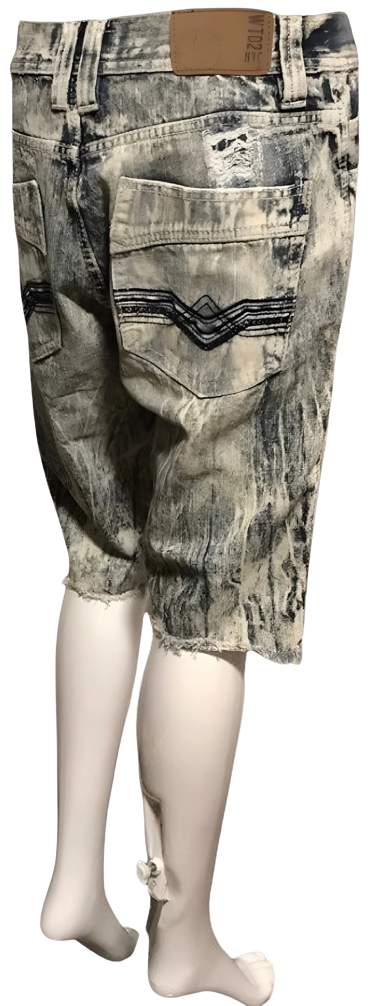 ^WT02^ RIPPED DENIM SHORTS FOR MEN (WAIST 30”)