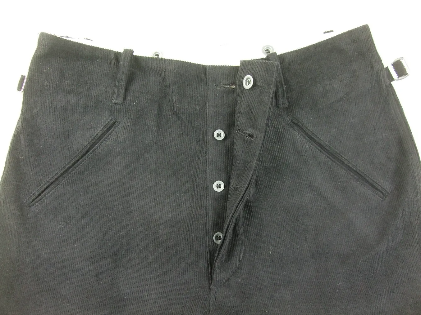 WWII German Youth Jugend HJ Shorts Black Cotton Corduroy