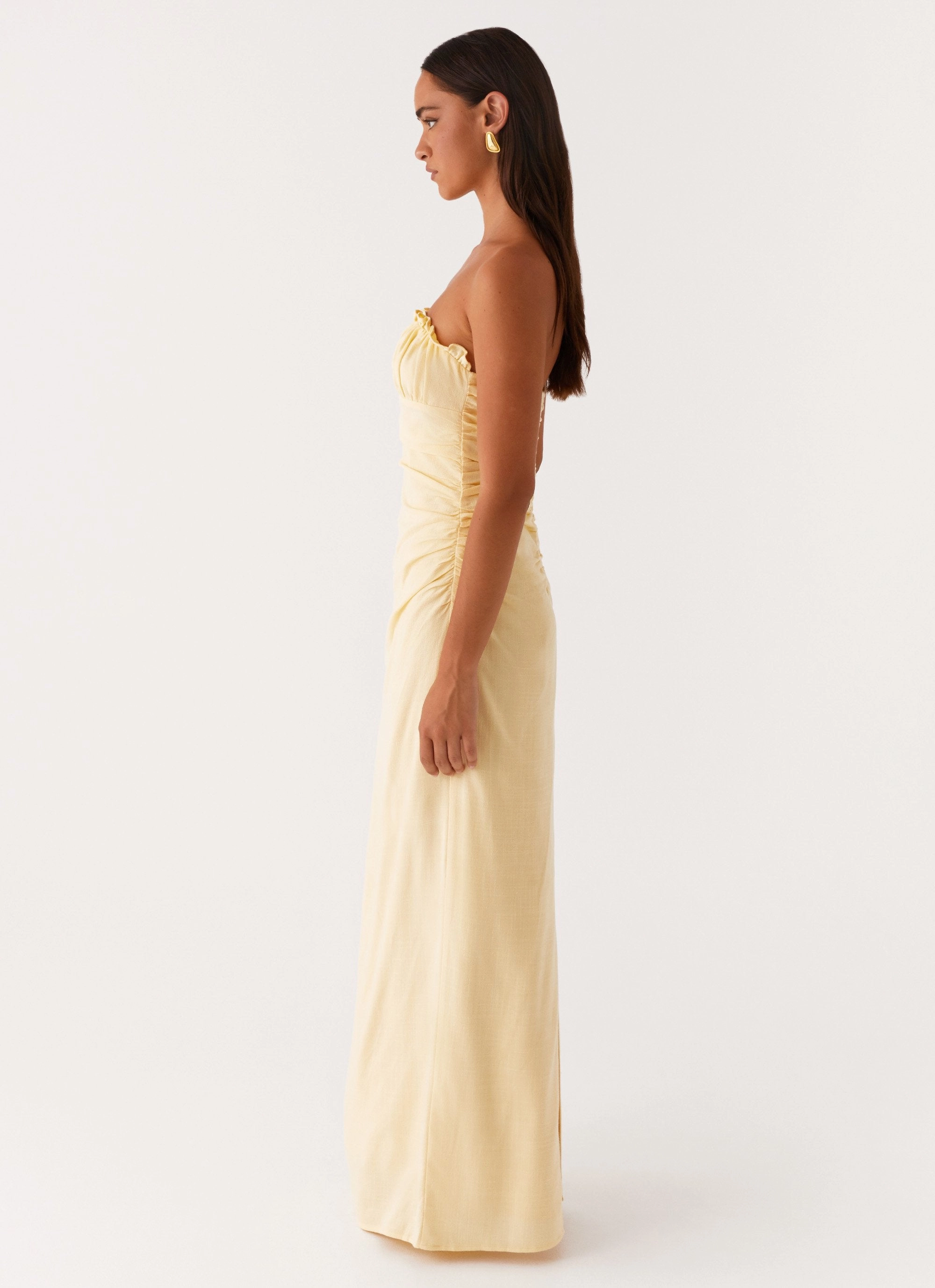Lounge Cut Xena Gathered Maxi Dress - Yellow