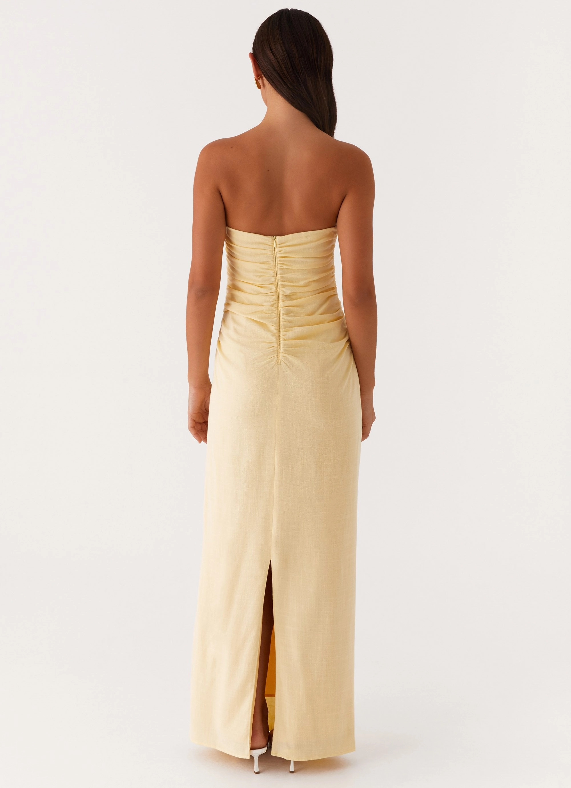 Basic Cool Xena Gathered Maxi Dress - Yellow