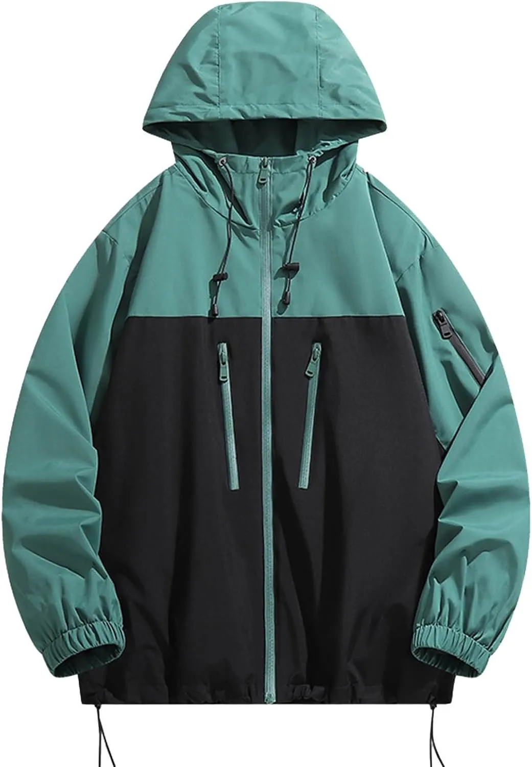 Xiaojmake Men's Tactical Jacket Casual Hooded Waterproof Rain Jacket Light Windbreaker Climbing Windproof Soft Shell Jackets