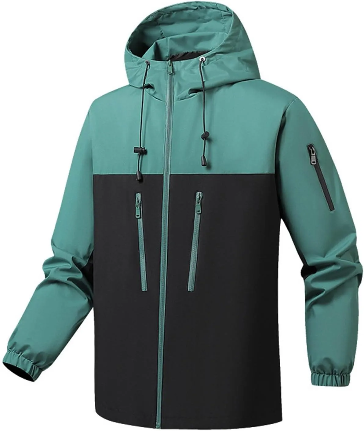 Xiaojmake Men's Tactical Jacket Casual Hooded Waterproof Rain Jacket Light Windbreaker Climbing Windproof Soft Shell Jackets