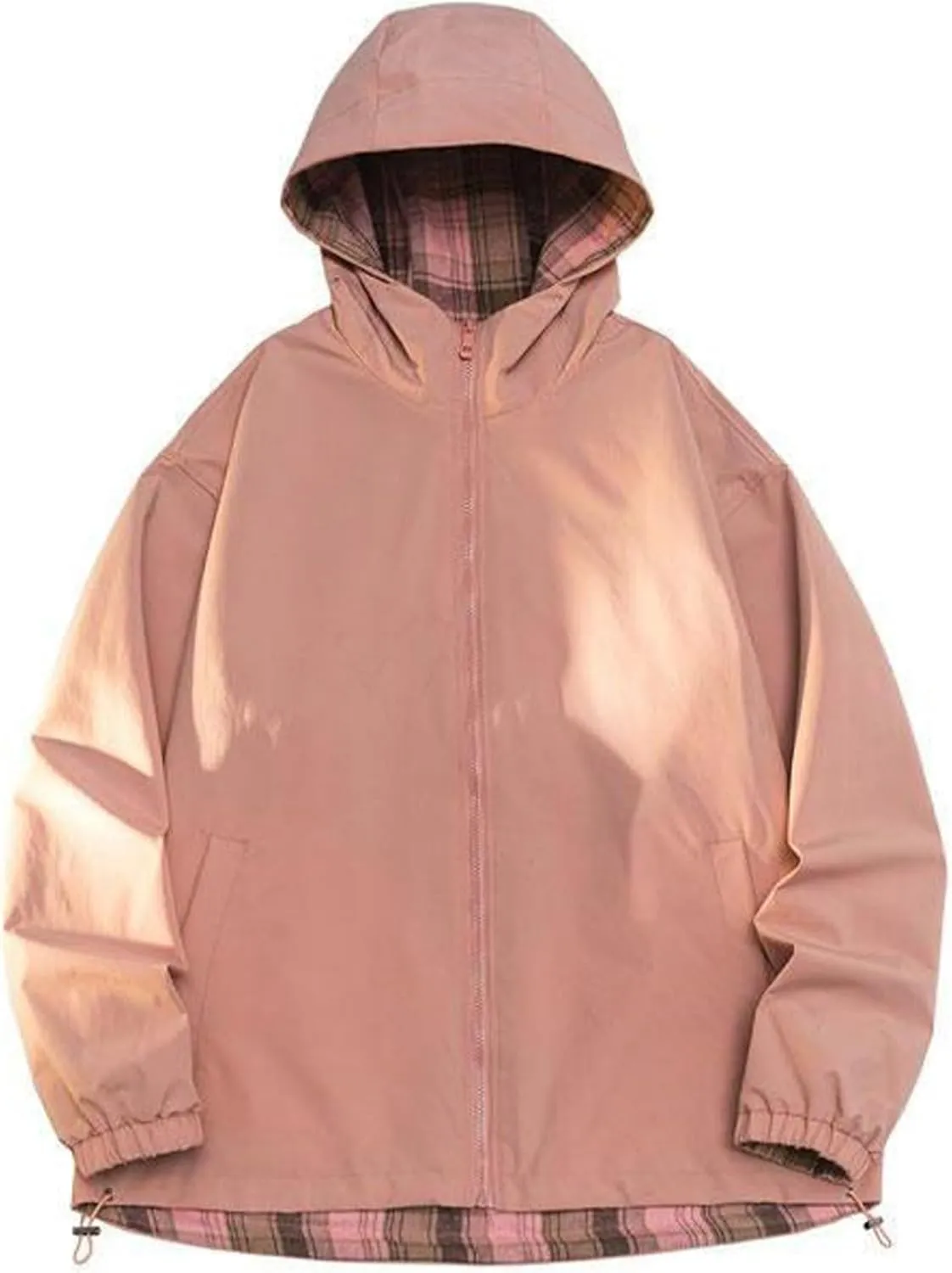Xiaojmake Waterproof Rain Jackets for Men Solid Zip up Hoodie Coat Softshell Rain Coat Casual Athletic Outwear Windbreaker