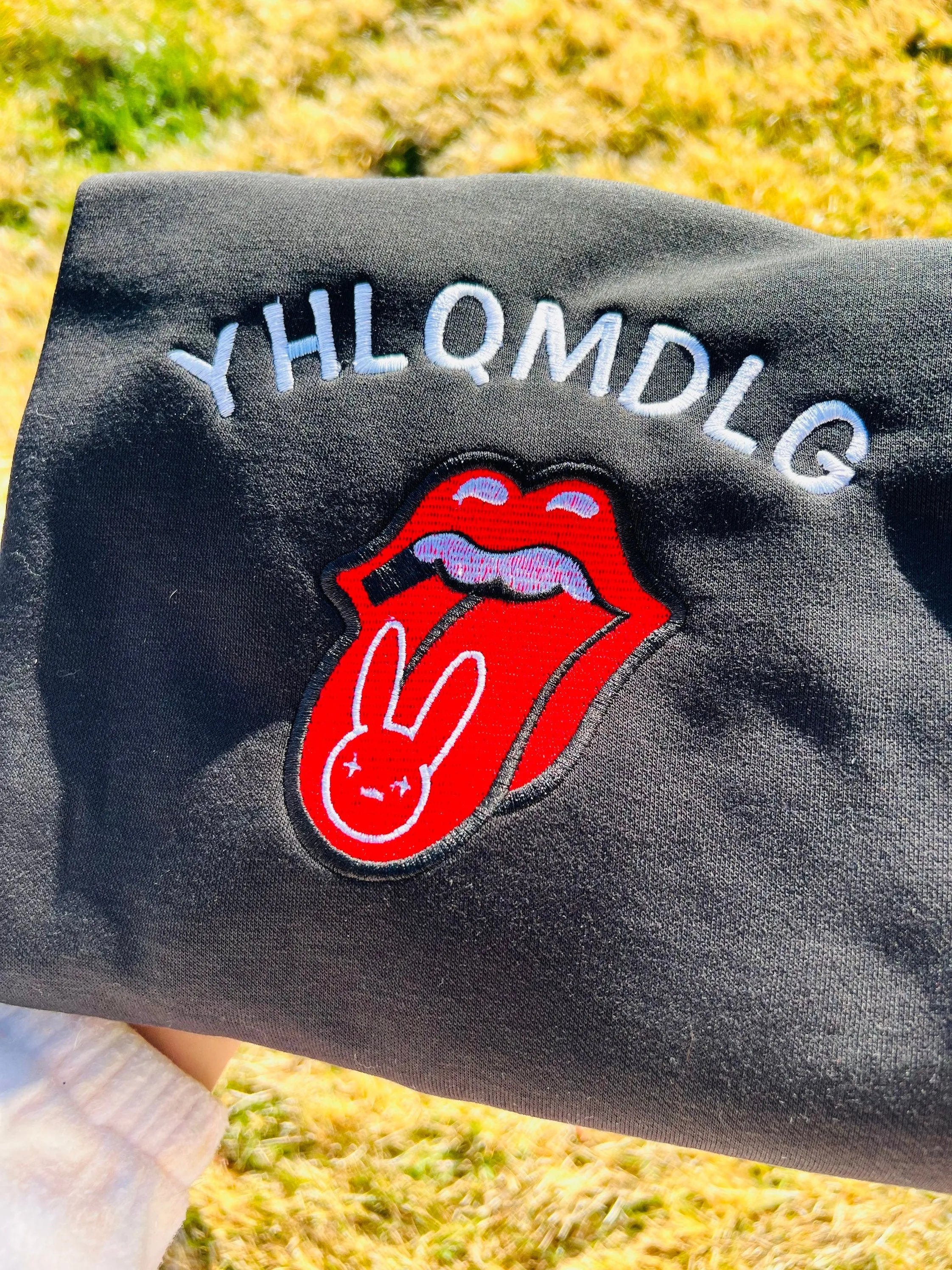 YALQMDLG Sweatshirt | Bad Bunny Yonagumi Embroidered Sweatshirts