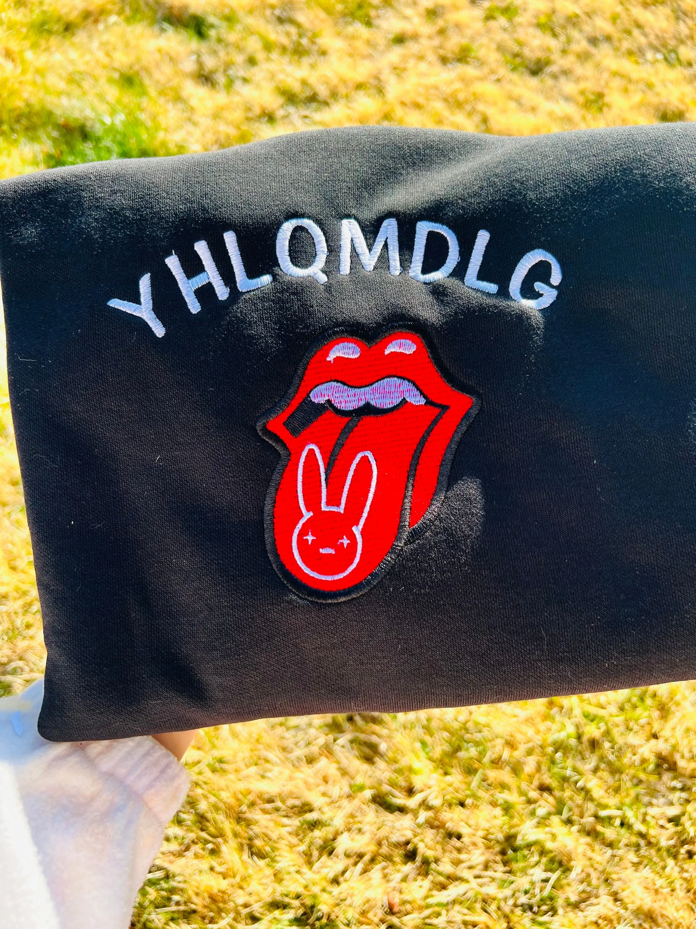 YALQMDLG Sweatshirt | Bad Bunny Yonagumi Embroidered Sweatshirts