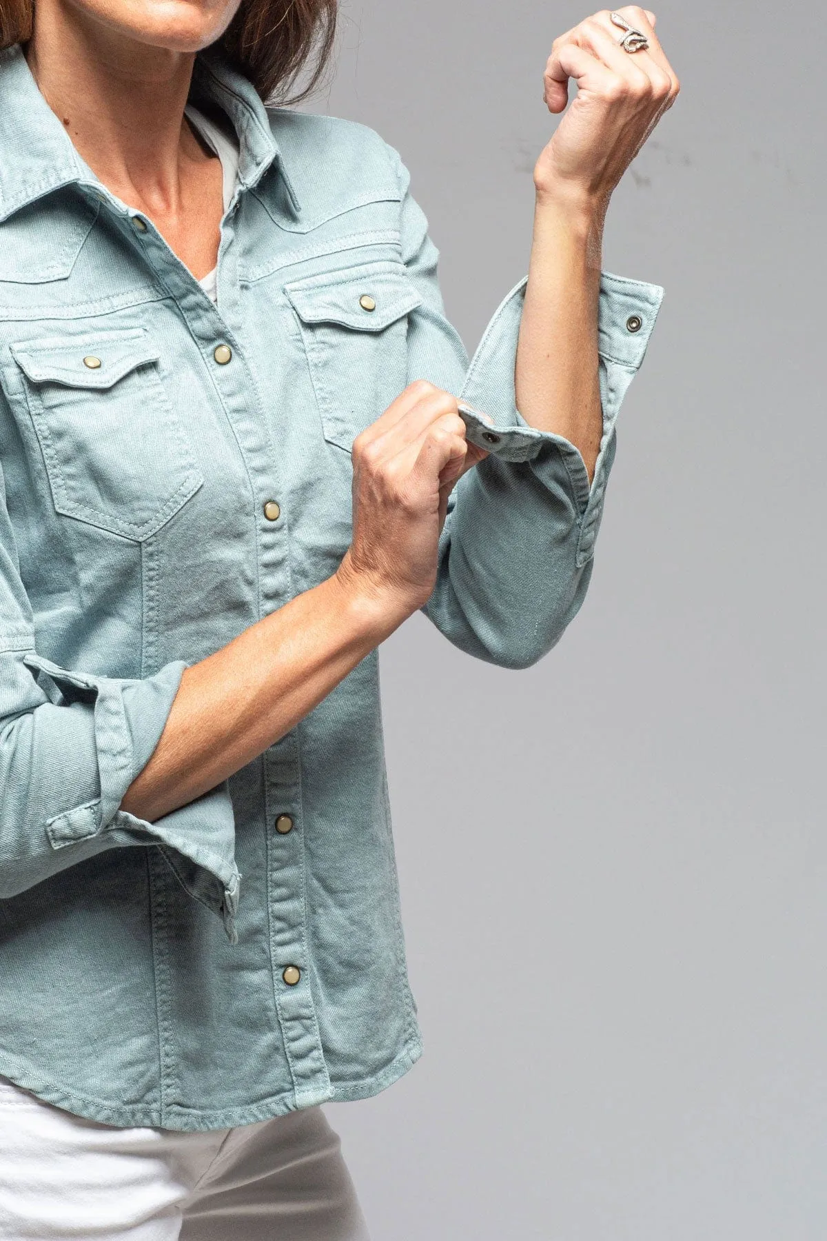 Yarmony Linen Cotton Denim Shirt In Ardesia