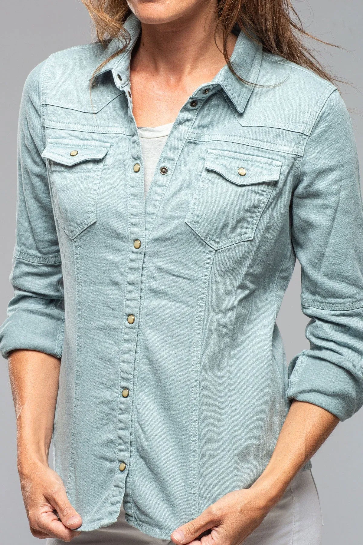Yarmony Linen Cotton Denim Shirt In Ardesia
