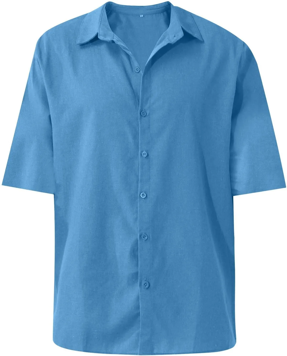 Ymosrh Men's Shirts Designer Spring Summer Casual Cotton Linen Solid Color Short Sleeve Shirts Loose, S-3XL