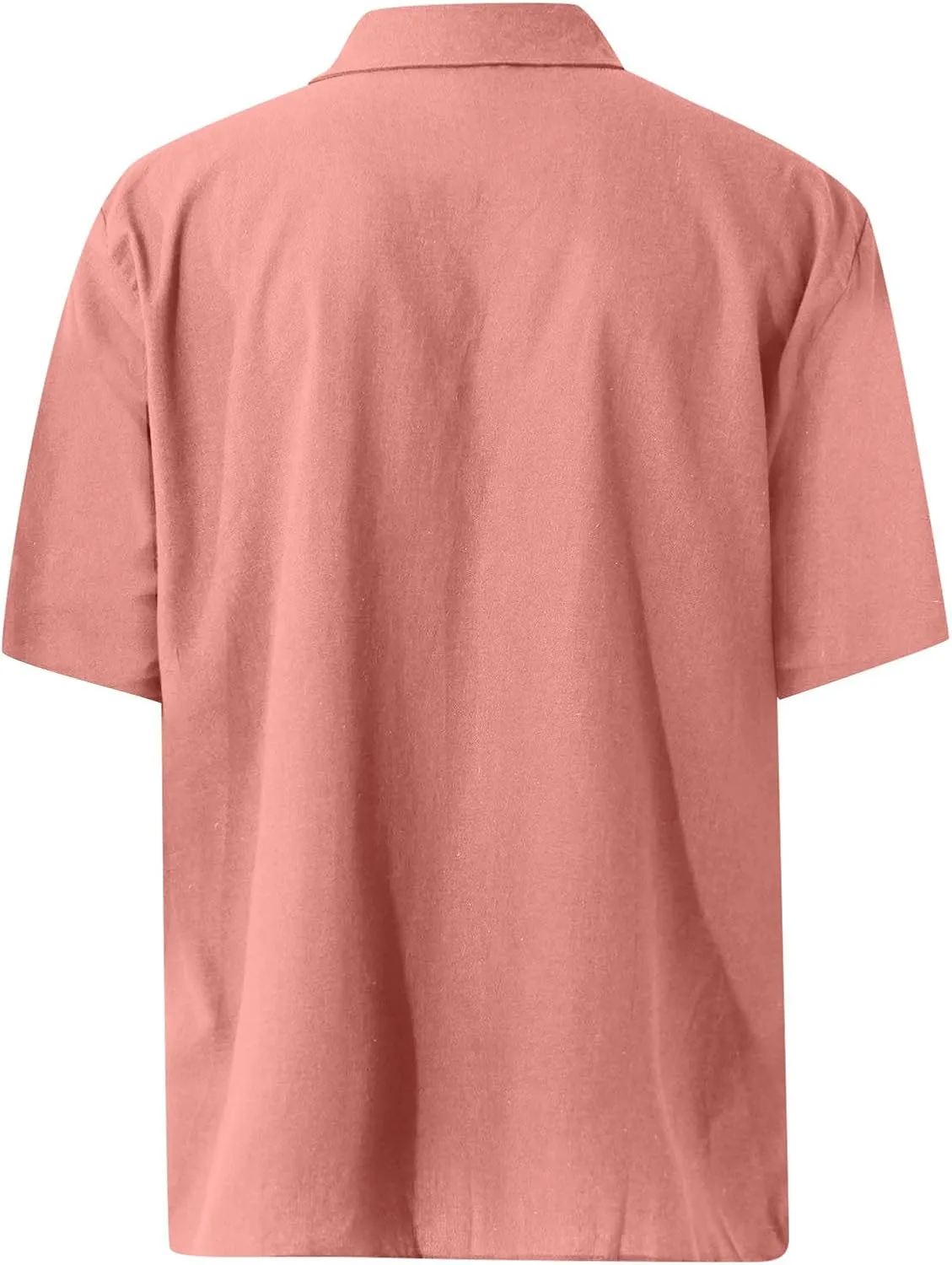 Ymosrh Men's Shirts Spring Summer Casual Cotton Linen Solid Color Short Sleeve Shirts Loose Button Down Shirt Men, M-4XL
