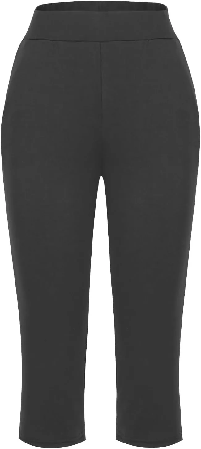 Yoga Capri Pants for Women High Waisted Loose Fitting Capri Wide Leg Pants Capri Pants for Dressy Casual Sweat Capris