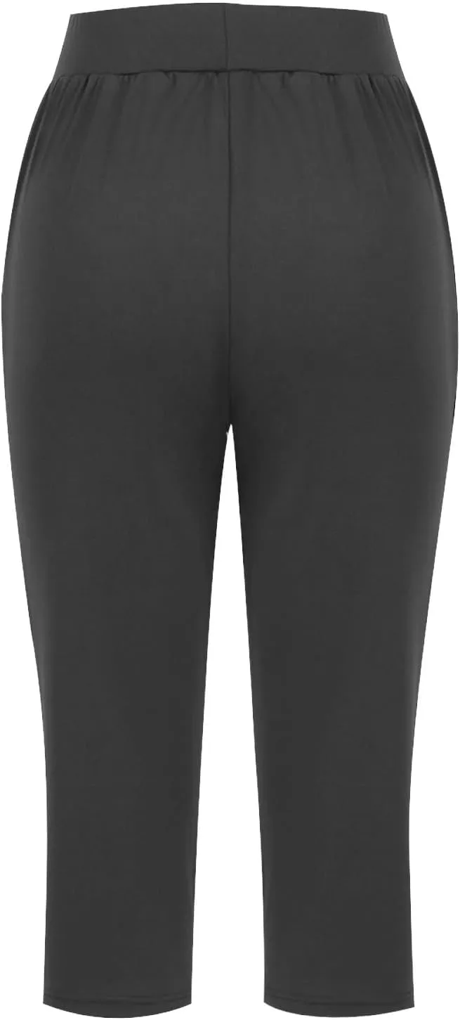 Yoga Capri Pants for Women High Waisted Loose Fitting Capri Wide Leg Pants Capri Pants for Dressy Casual Sweat Capris