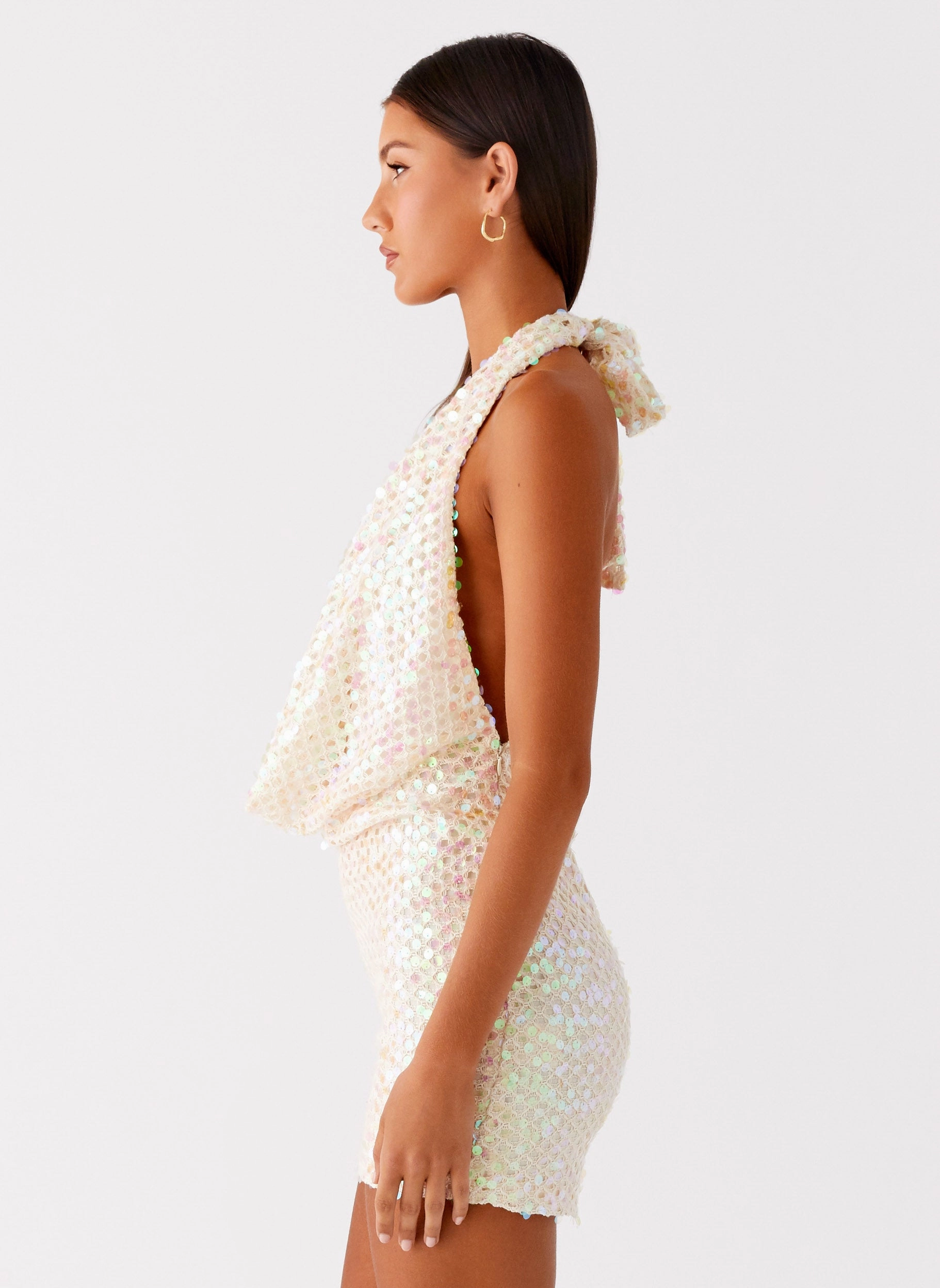 You Make Me Feel Mini Dress - Ivory Bright Accent