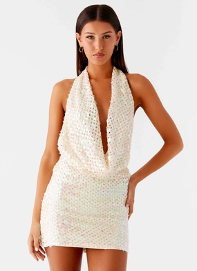 You Make Me Feel Mini Dress - Ivory Trendy Vibe