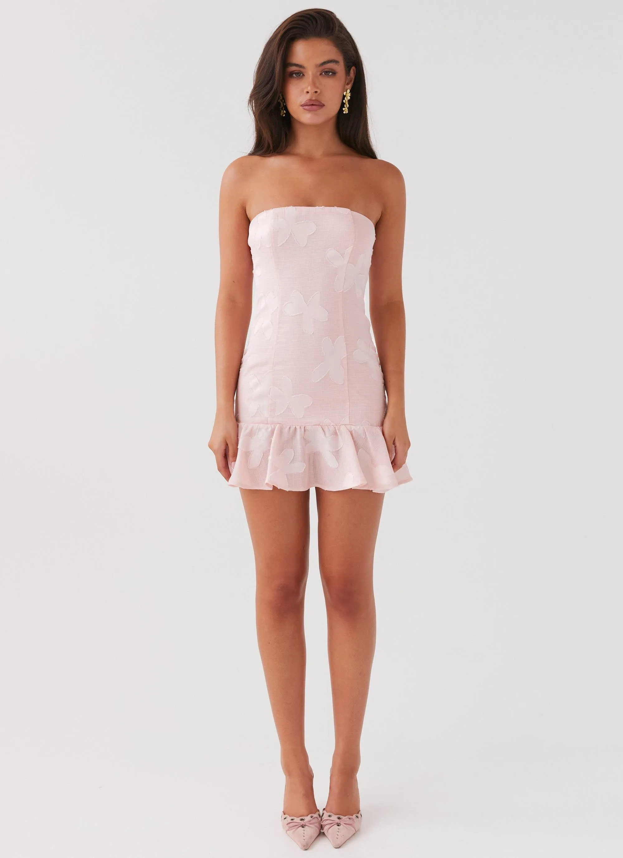 Summer Staple Travel piece Young Heart Mini Dress - Pink Petal